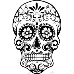 Vibrant Day of the Dead Skull