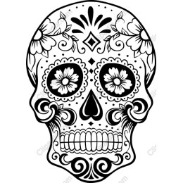 Day of the Dead Floral Skull