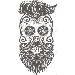 Floral Skull with Beard