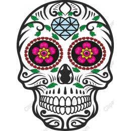Vibrant Day of the Dead Skull