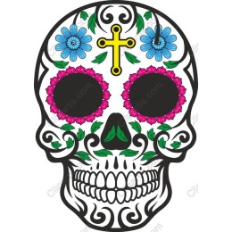 Day of the Dead Floral Skull
