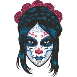 Sugar Skull Woman with Roses