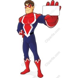 Superhero Character with Customizable Sign