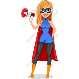 Empowering Female Superhero with Megaphone