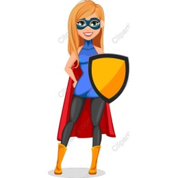 Dynamic Female Superhero with Shield