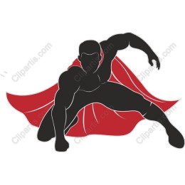 Dynamic Superhero with Red Cape