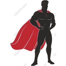 Superhero with Red Cape