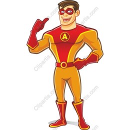Superhero - Dynamic Hero with Thumbs-Up