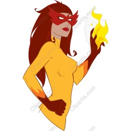 Fiery Female Superhero