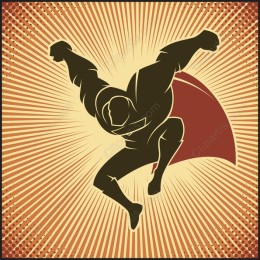Dynamic Superhero in Flight