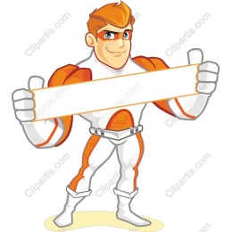 Dynamic Superhero with Blank Banner
