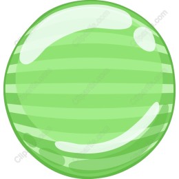 Green Striped Glossy Sphere