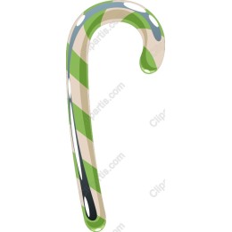 Green and Cream Striped Candy Cane