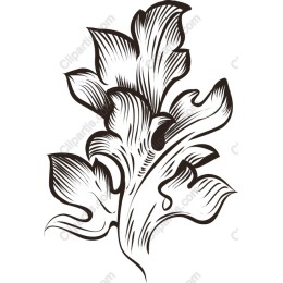 Ornate Black and White Leaf