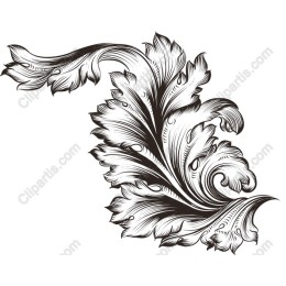 Elegant Hand-Drawn Ornamental Leaf