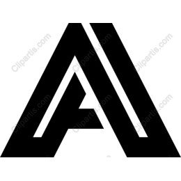 Modern Black and White Geometric A Logo