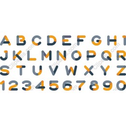 Industrial-Style Alphabet & Numbers Set