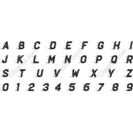 Glitch Style Alphabet and Numbers Set