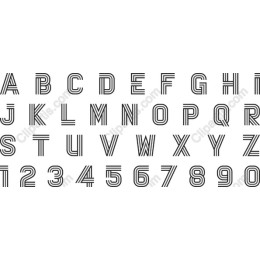 Line Art Alphabet and Number Set