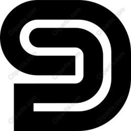 Stylized Letter D in Black and White