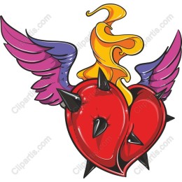 Spiked Heart with Wings