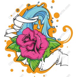 Vibrant Pink Rose with Wave