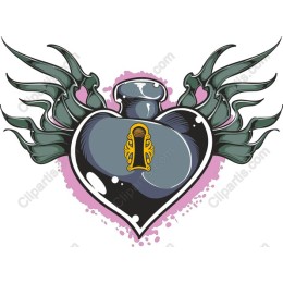Heart Potion Bottle with Wings