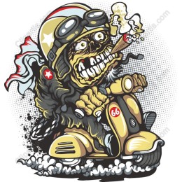 Cartoon Scooter Rider