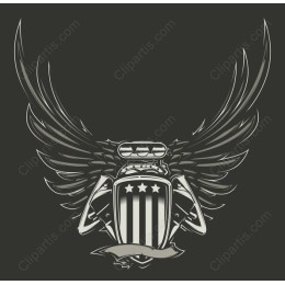 Winged Vintage Car Emblem