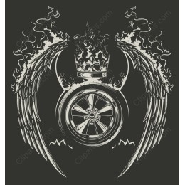 Winged Wheel with Crown