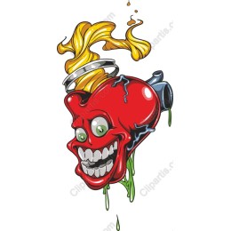 Quirky Cartoon Heart with Dripping Paint