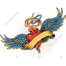 Tattoo-Inspired Heart with Wings