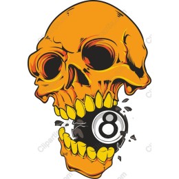 Skull With 8-Ball