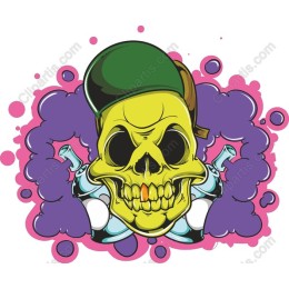 Vibrant Skull Street Art