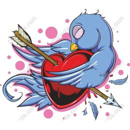 Heartfelt Love: Blue Bird with Heart
