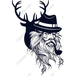 Rustic Bearded Man with Antlers