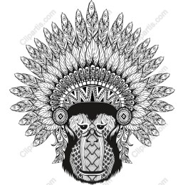 Tribal Monkey with Feather Headdress