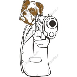 Suave Dog with Gun