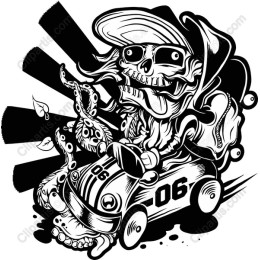 Skeleton Racer - Whimsical Go-Kart