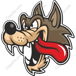 Playful Cartoon Wolf Head