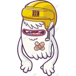 Playful Ghost with Yellow Helmet