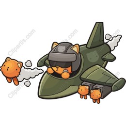 Cat Pilot Fighter Jet
