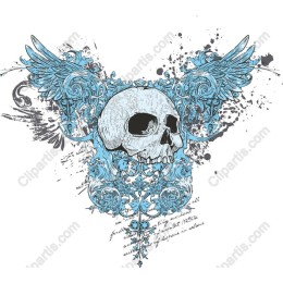 Elegant Skull and Wings