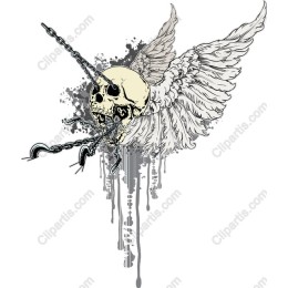 Winged Unicorn Skull