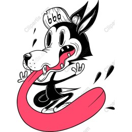 Playful Cartoon Dog with Oversized Tongue