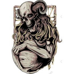 Dark Skull with Ram Horns