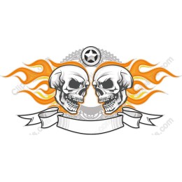 Dynamic Dual Skull with Flames