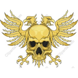 Majestic Golden Skull with Eagles
