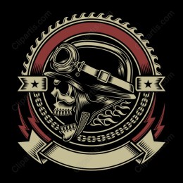 Vintage Skull Helmet Emblem