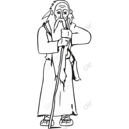 Wise Old Man Hand-Drawn